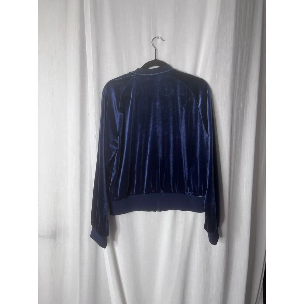 Better Bodies Navy Blue Velour Bowery Zip Front Track Jacket Large - Picture 3 of 5